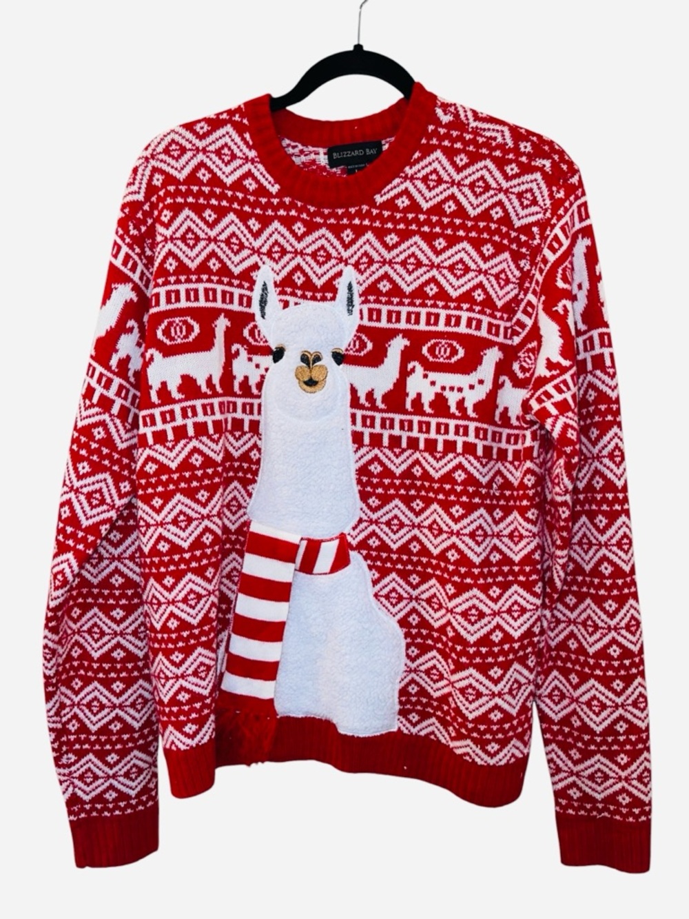 Blizzard Bay Ugly Christmas Sweater Unisex Llama Fair Isle Nordic Size: Large